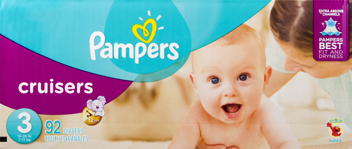 Pampers Cruisers Sesame Street Diapers Size 3 Super Pack (16-28 lb