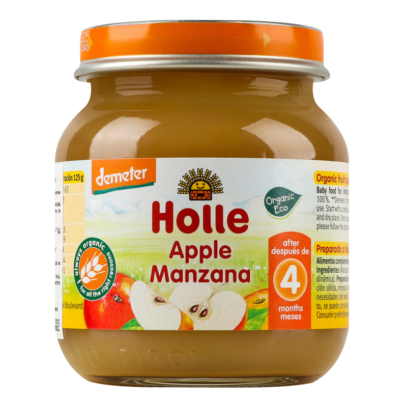 Пюре для детей от 4мес Яблоко 100% Organic Holle с/б 125г Holle ...