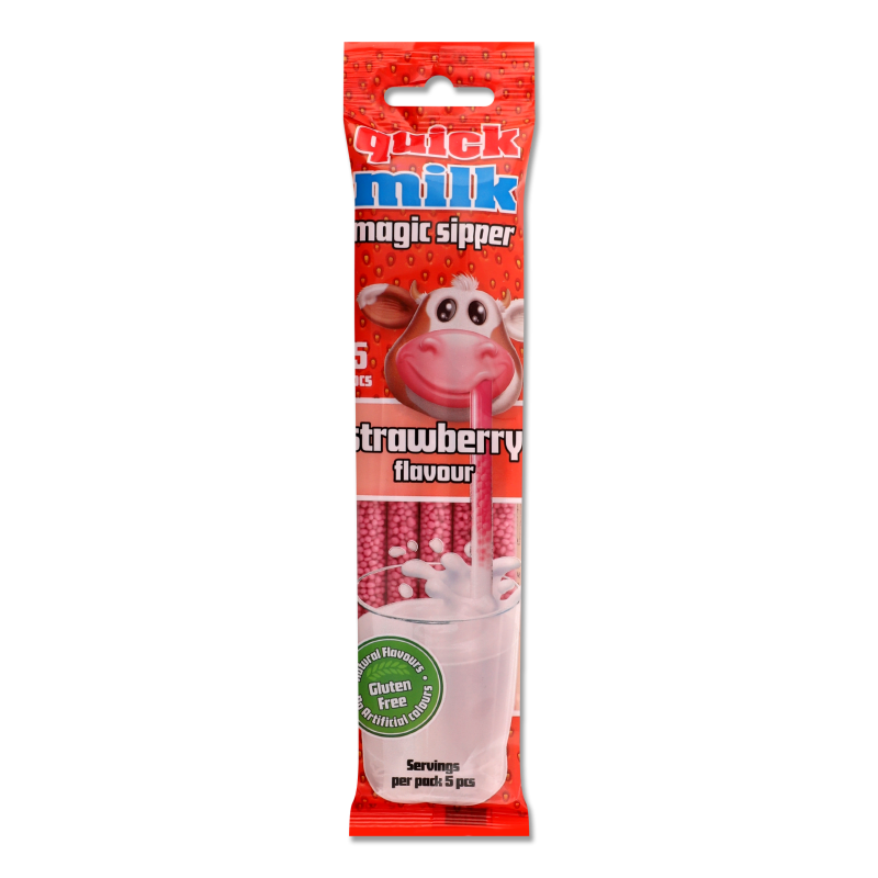 Соломинка д/молока з смаком полуниці 5*6г Quick Milk