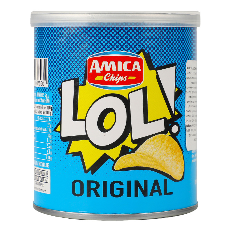 Чипси Оригінальні LOL Amica Chips тубус