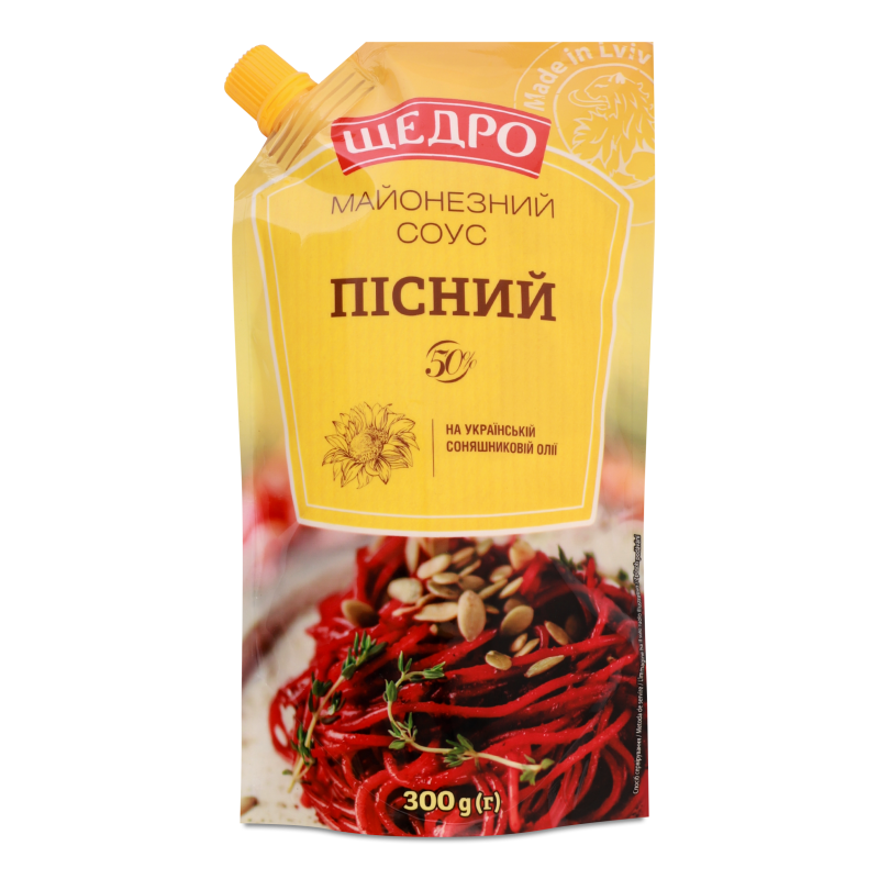 Соус майонезний Пісний 50% 300г д/п Щедро