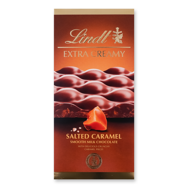 Шоколад Extra creamy молочний з карамеллю та сіллю 80г Lindt