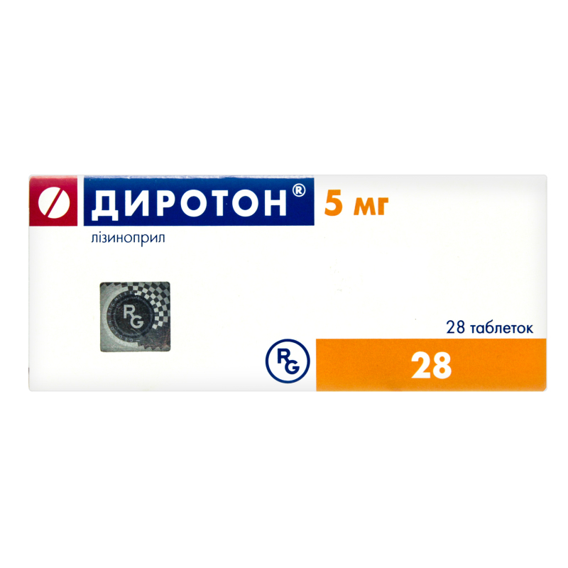 Диротон табл 5мг пач. n28 гедеон рихтер, Венгрия (5997001357804)