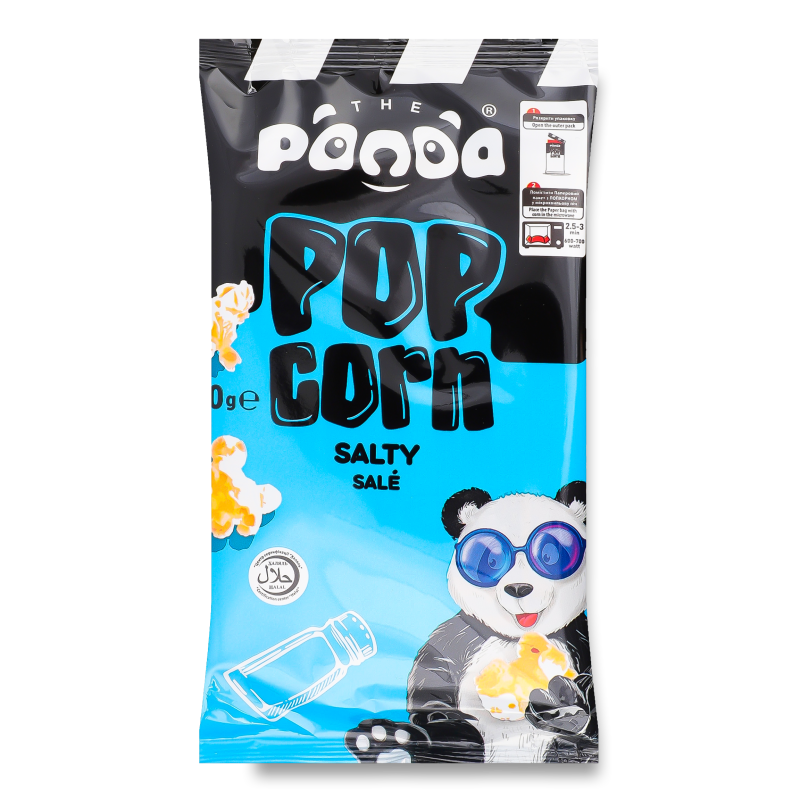 Попкорн д/мікрохвильової печі з сіллю 100г Солодка Панда