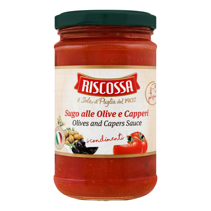 Соус томатний з оливками і каперсами Riscossa с/б