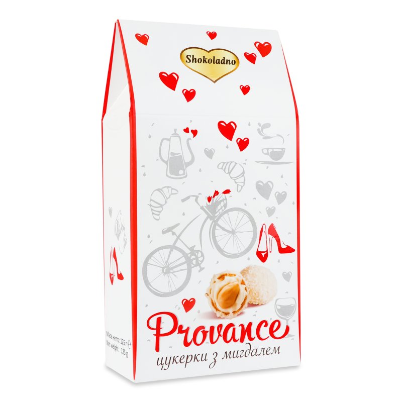 Цукерки Прованс з цілим мигдалем 125г Шоколадно