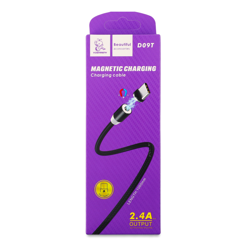 Кабель магнітний Type-C-USB чорний Denmen