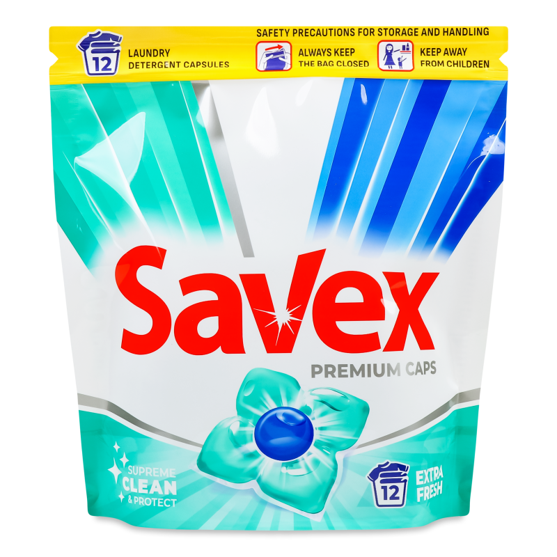 Капсули д/прання Premium Extra Fresh 12*19г Savex