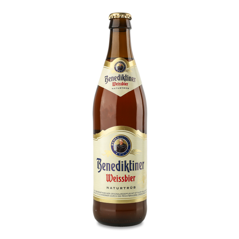 Пиво Weissbier світле нефільтроване 5,4% 0,5л скло Benediktiner