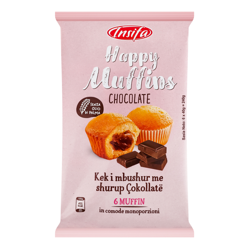 Маффіни з шоколадною начинкою Chocolate Happy Muffins Insifa м/у 6х