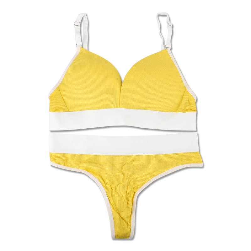 Набір білизни жіночої Топ+Труси-стрінги рубчик з резинкою в асортименті 3513