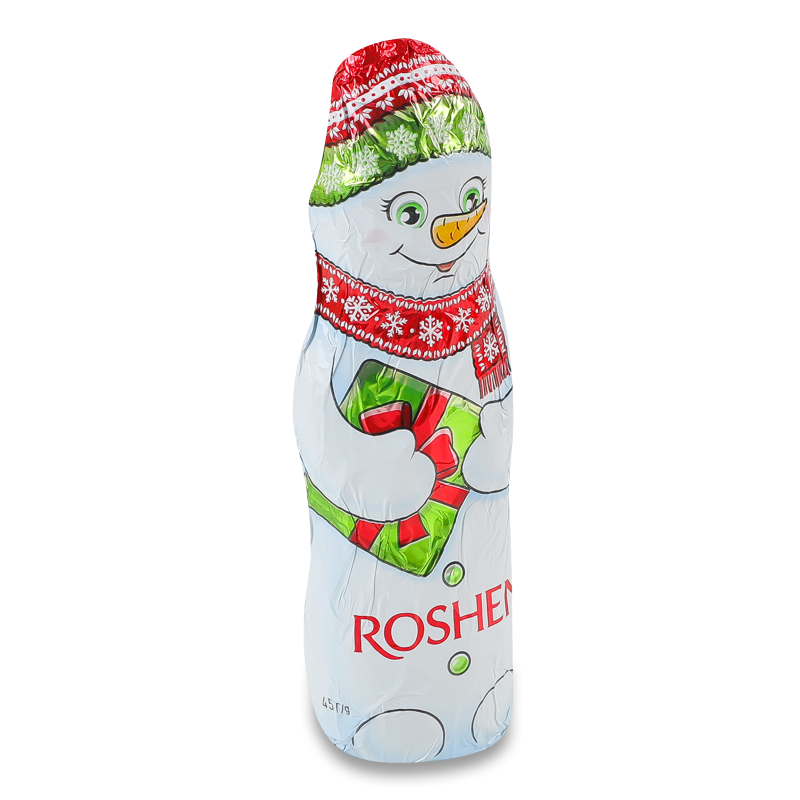 Фігурка шоколадна Сніговик 15см 45г Roshen