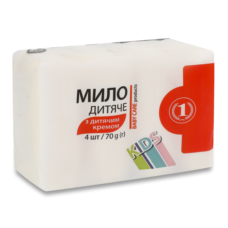 Мило дитяче з дитячим кремом 4*70г екопак ТМ “1”