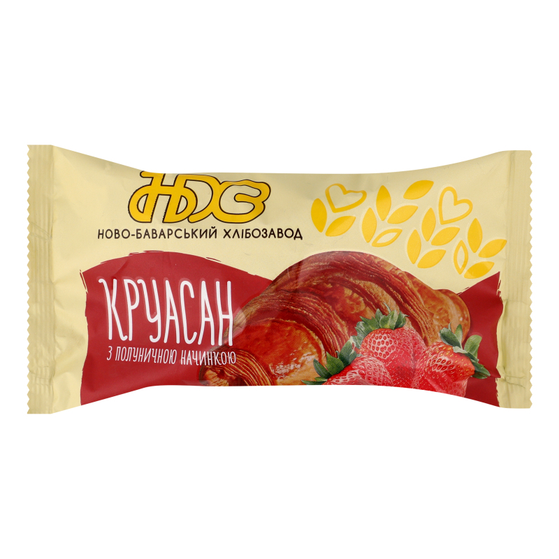 Круасан з полуничною начинкою Ново-Баварський хлібозавод м/у