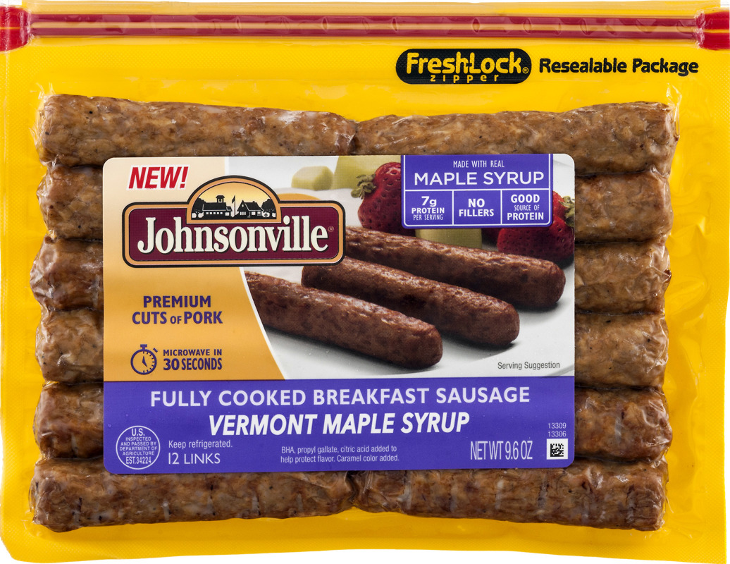 Johnsonville Fully Cooked Breakfast Sausage Vermont Maple Syrup