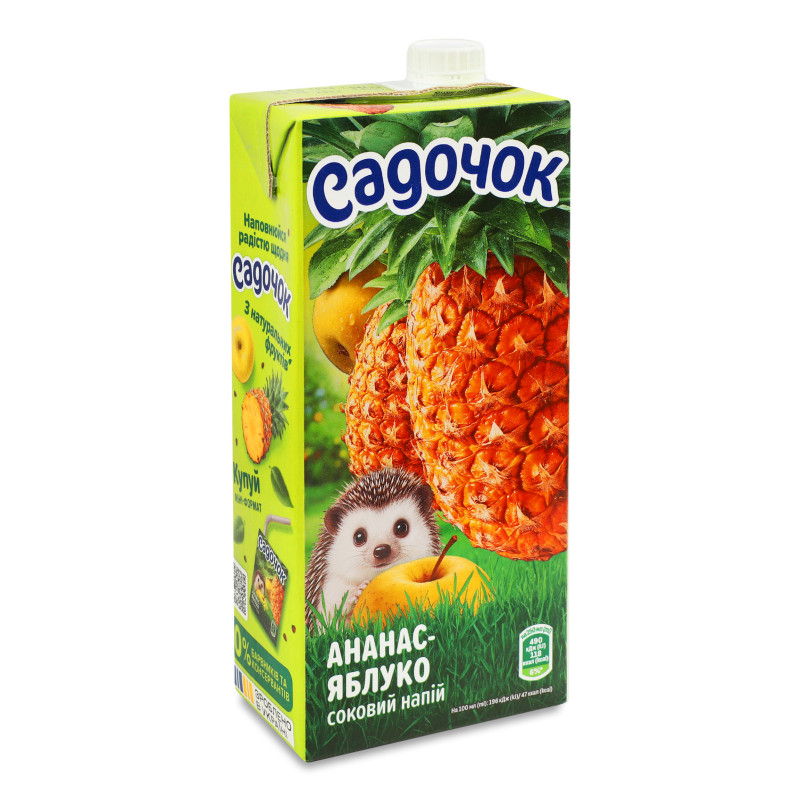 Напій соковий ананасово-яблучний неосвітлений 0,95л т/п Садочок