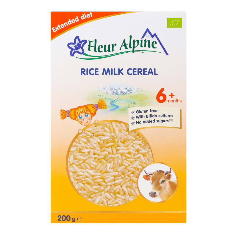 Каша молочна для дітей від 6міс Rice Organic Fleur Alpine к/у