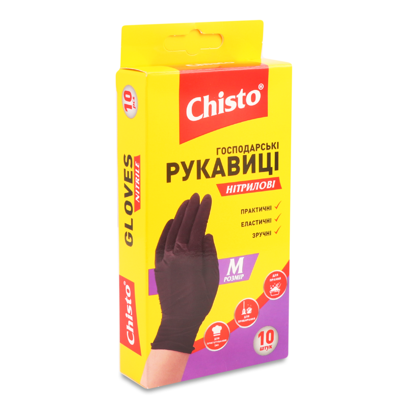 Рукавички господарські нітрилові р.M 10шт Chisto