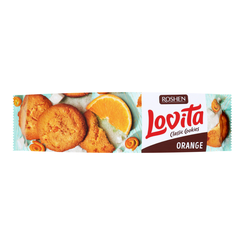 Печиво здобне з цедрою апельсина Lovita Classic Cookies Roshen м/у