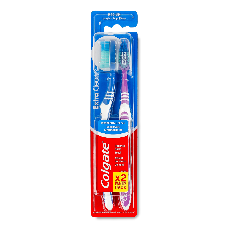 Щітка зубна Extra Clean середня 2шт Colgate