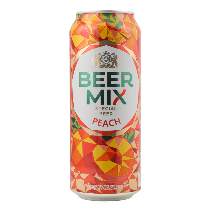 Пиво специальное 0.5л 2.5% пастеризованное Персик BeerMix ж/б