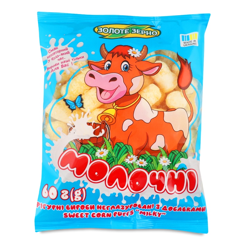 Вироби кукурудзяні фігурні молочні 60г Золоте зерно