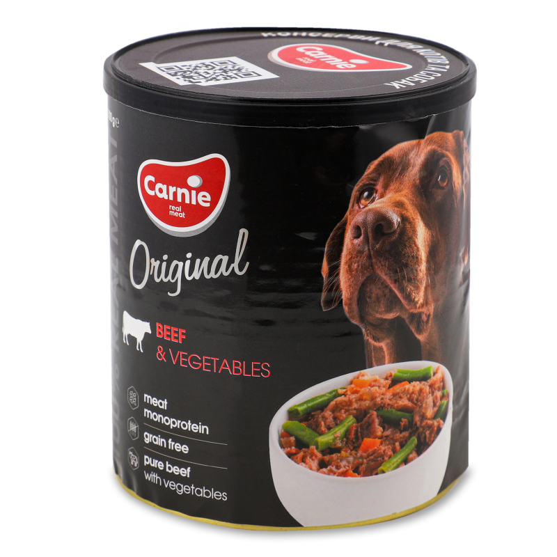 Корм д/дорослих собак Original Mono Protein Яловичина з овочами 800г ж/б Carnie