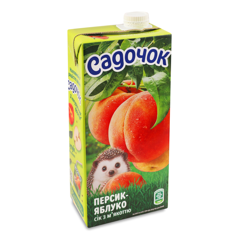 Сік персиково-яблучний з м’якоттю 0,95л т/п Садочок