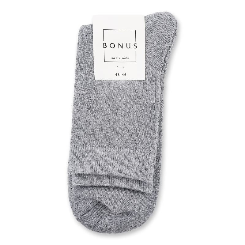 Шкарпетки чоловічі сірі махра класичні р.27-29 Bonus