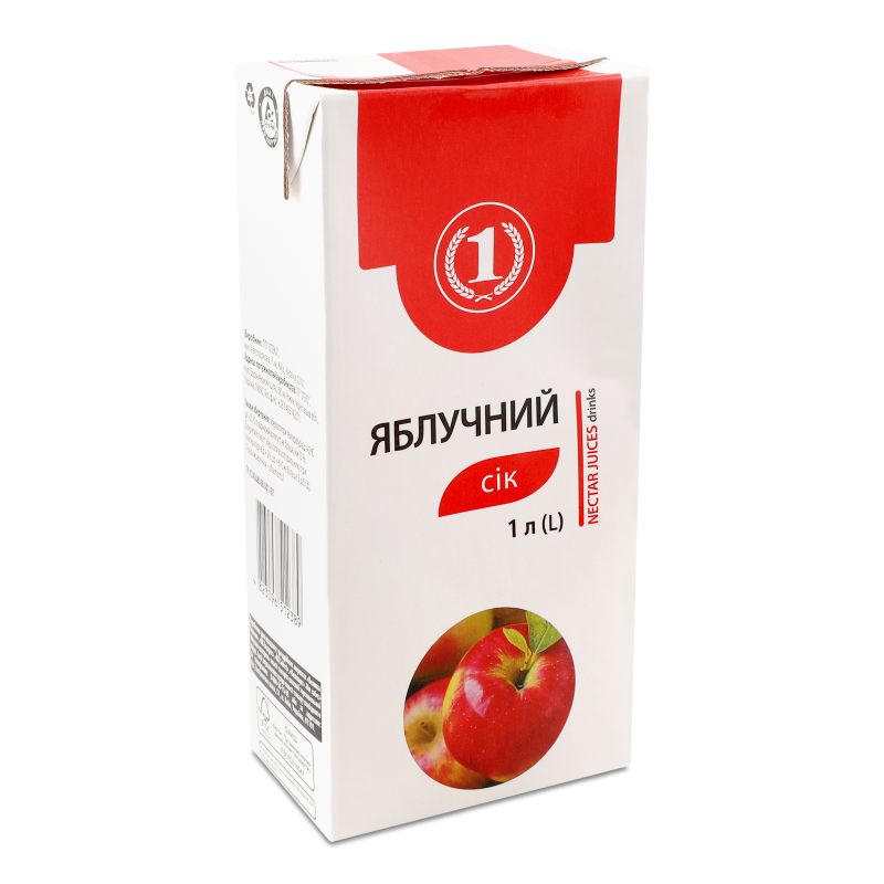 Сік Яблучний 1л т/п ТМ “1”
