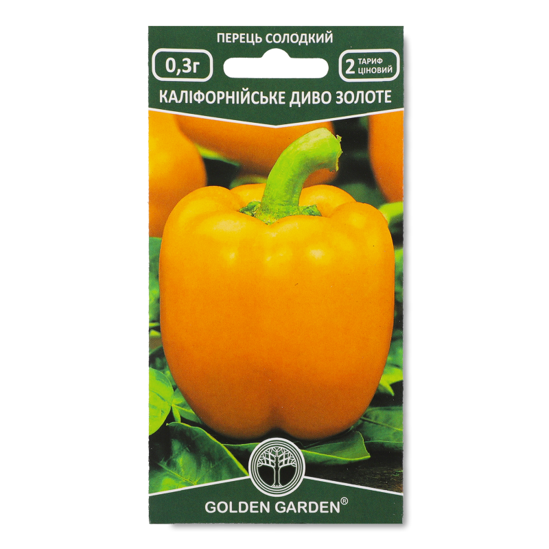 Насіння перець солодкий Каліфорнійське диво золотий 0,3г Голден Гаден