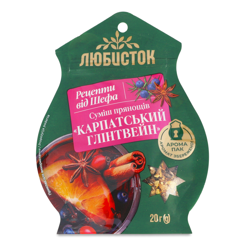 Суміш прянощів Рецепти від шефа Карпатський глінтвейн 20г Любисток