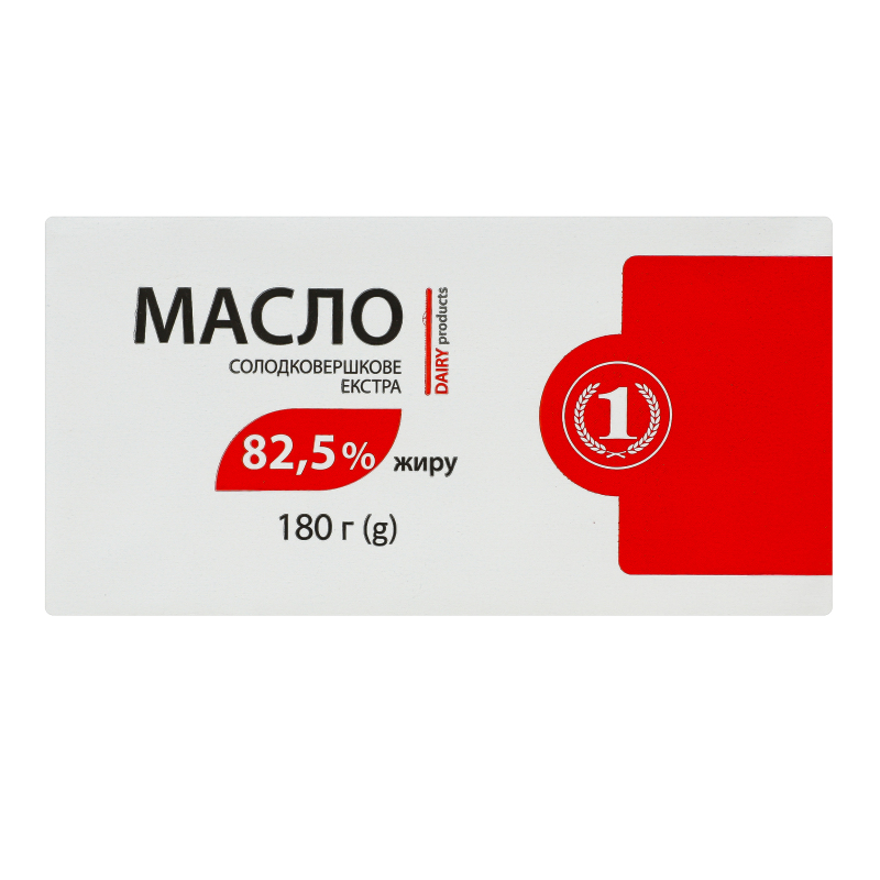 Масло солодковершкове 82.5% Екстра ТМ "1" м/у