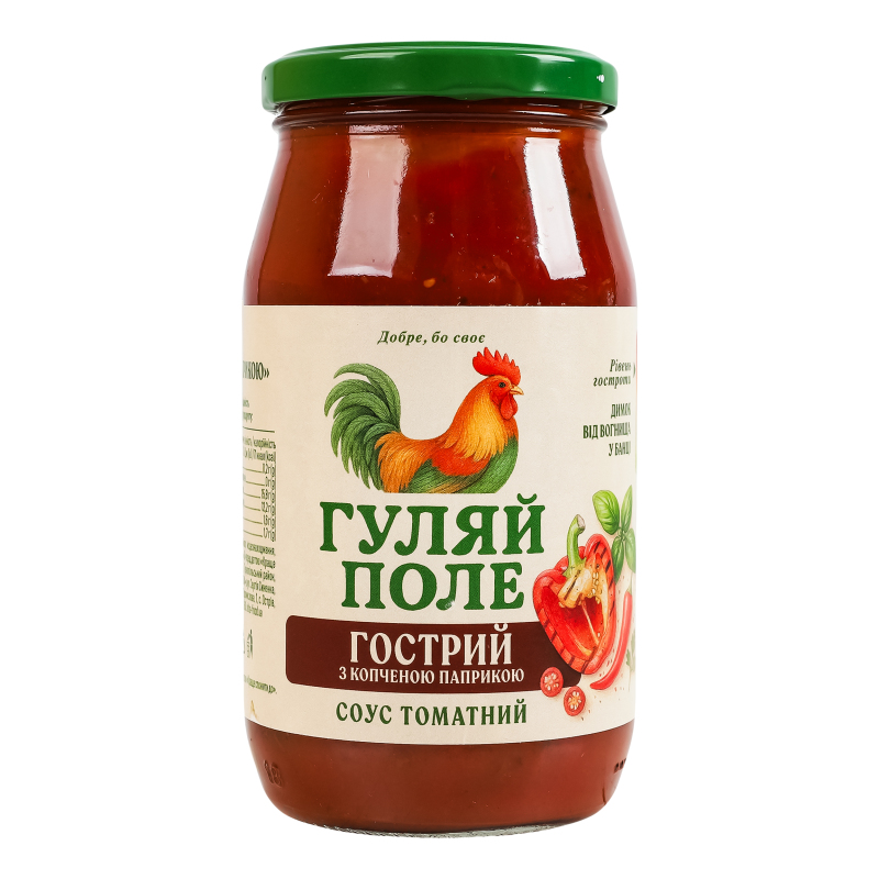 Соус томатний пастеризований Гострий з копченою паприкою Гуляй-поле с/б