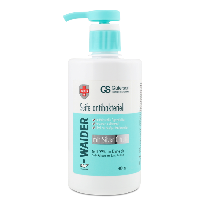 Мило рідке Антибактеріальна дія 500мл з дозатором Waider