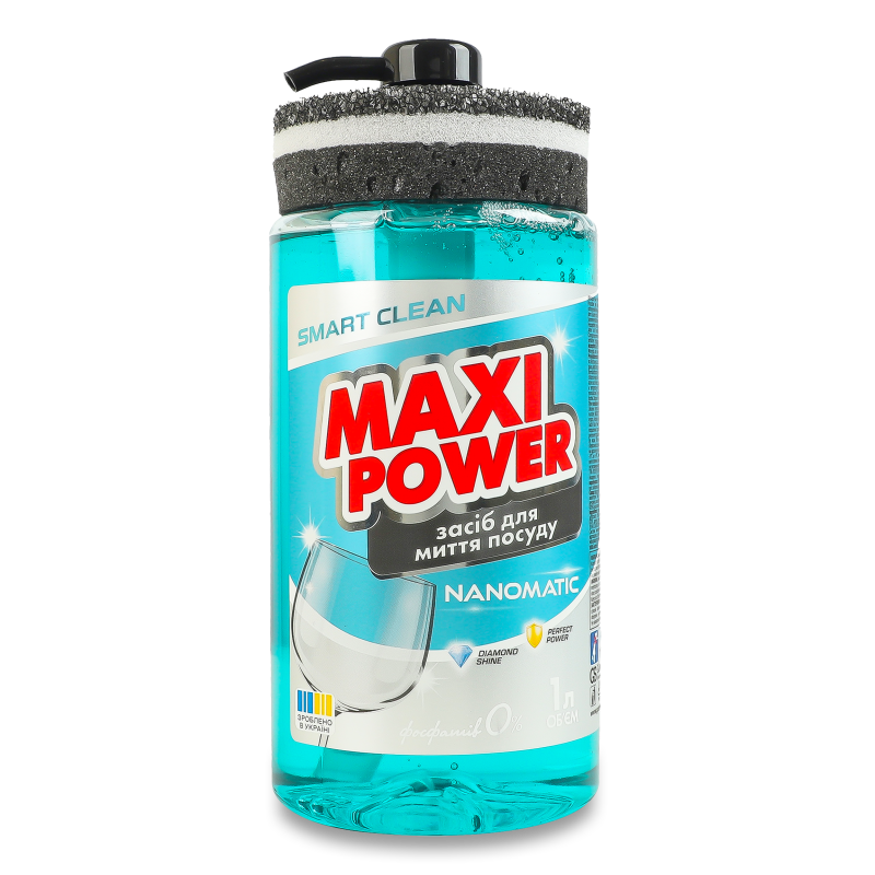 Засіб д/миття посуду Nanomatic 1л з дозатором Maxi Power