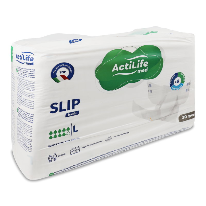 Підгузки д/дорослих Slip Basic L 30шт ActiLife med