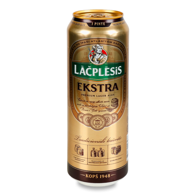 Пиво Ekstra світле 5,2% 0,568л ж/б Lacplesis