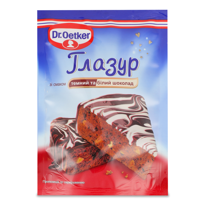 Глазур Темний та білий шоколад 100г Dr.Oetker