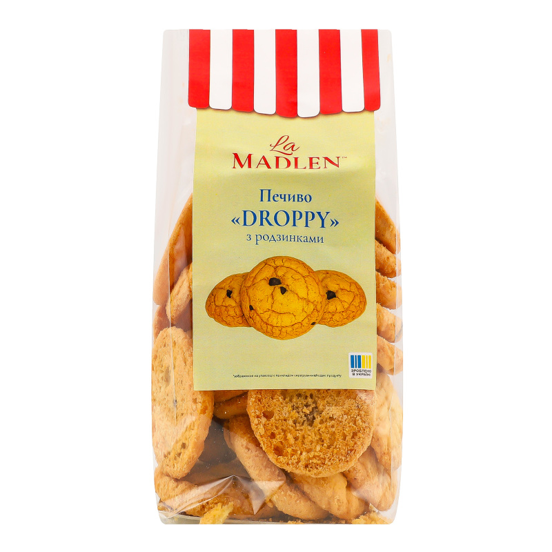 Печиво пісочне з родзинками Droppy La Madlen м/у