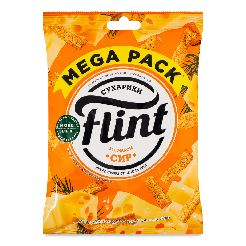Сухарики пшенично-житні з смаком Сир 100г Flint
