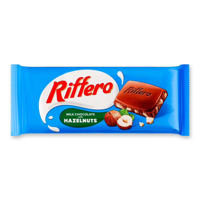Шоколад молочний з лісовим горіхом 75г Riffero