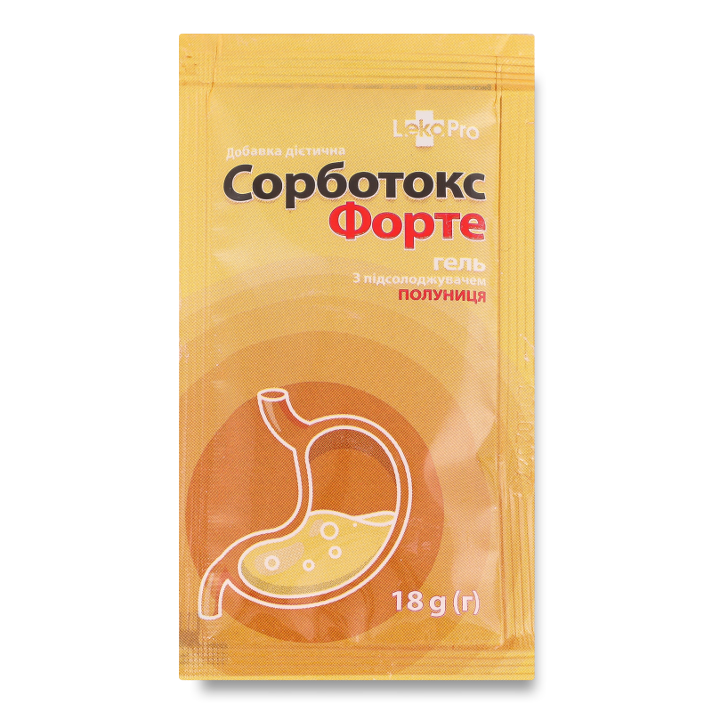 Добавка дієтична Сорботокс Форте з підсолоджувачем Полуниця 18г стік ЛекоПро
