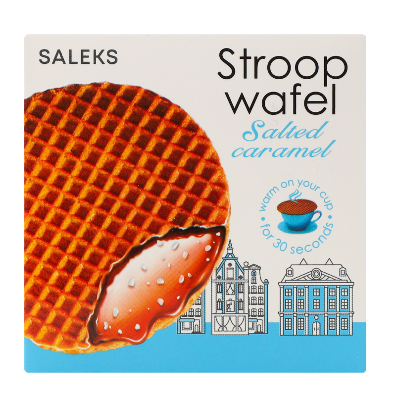 Вафлі із солоною карамельною начинкою Stroopwafel Saleks к/у