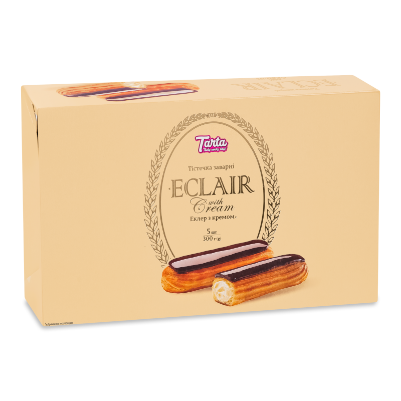 Тістечка заварні Eclair з кремом 300г Tarta