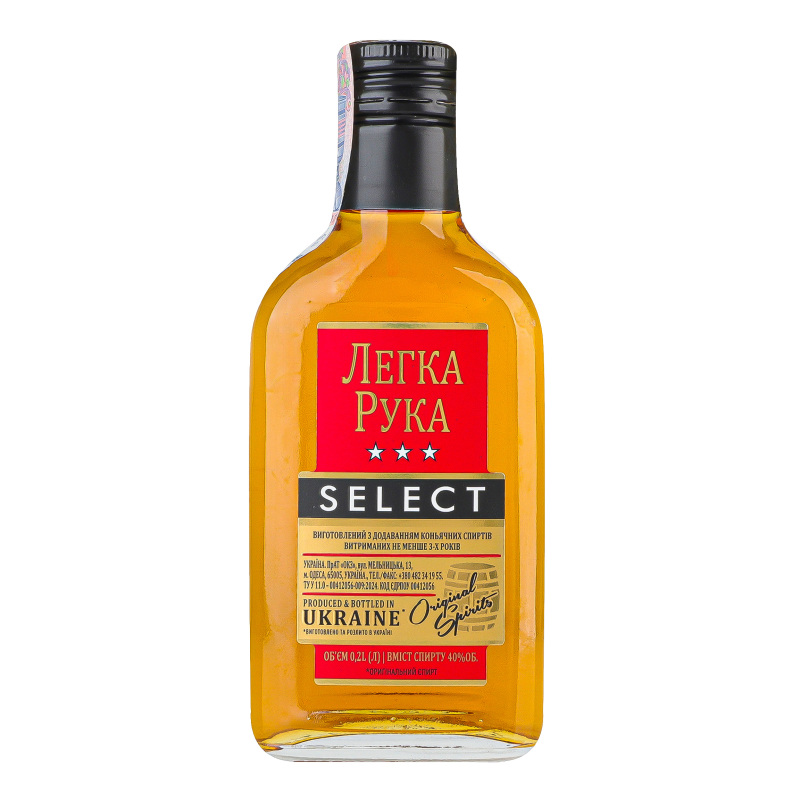 Напій спиртний 0.2л 40% 3 зірки Select Легка Рука пл Легка Рука