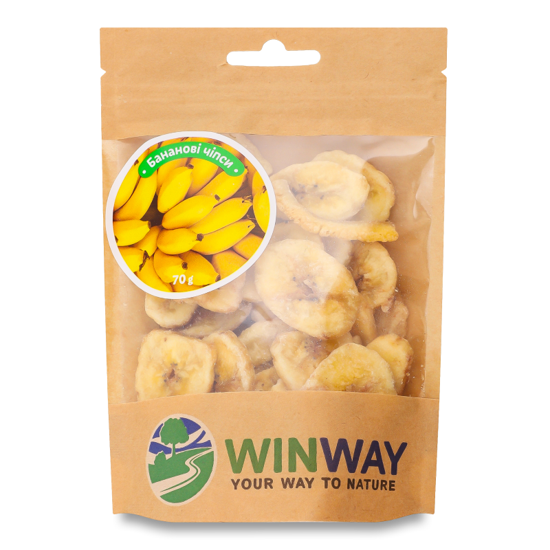 Чипси бананові сушені 70г Вінвей