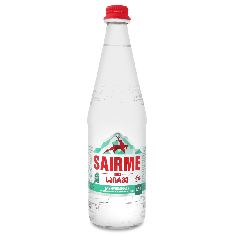 Вода мінеральна газована 0,5л скло Sairme