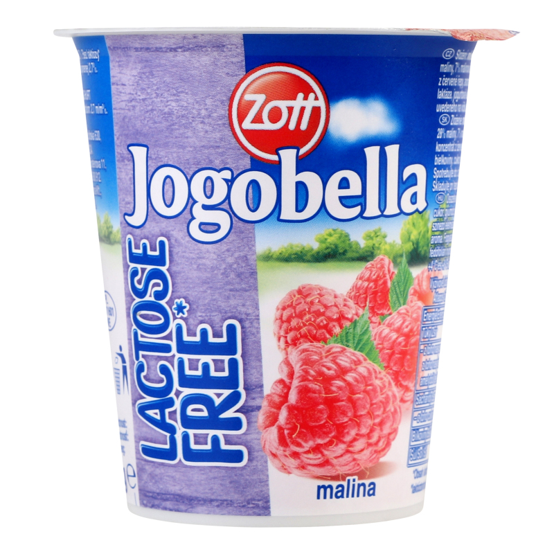 Йогурт 2.7% безлактозний зі смаком персика вишні малини полуниці Jogobella Zott ст 150г в асорт