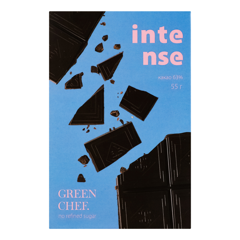 Шоколад 63% темний з підсолоджувачами Intense Green Chef к/у
